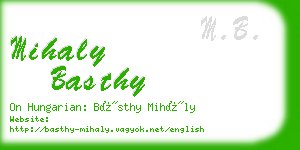 mihaly basthy business card